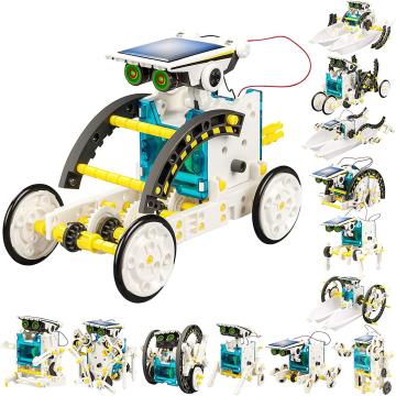 Solar Robot Kit 13 in 1 Educational DIY Assembly Creation Toy Science Solar Powered Building Sets for Children