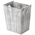 Rustic Wood Garbage Can with 2 Circular Handles