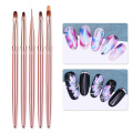 1 Pcs UV Gel Nail Liner Brush Rose Gold Painting Drawing Pen Nail Brush Portable Pen Handle Nail Art Tools