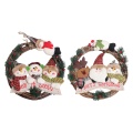 29CM Christmas Wreath Santa Claus Snowman Elk Door Hanging Decorations Xmas Holiday Front Door Ornaments