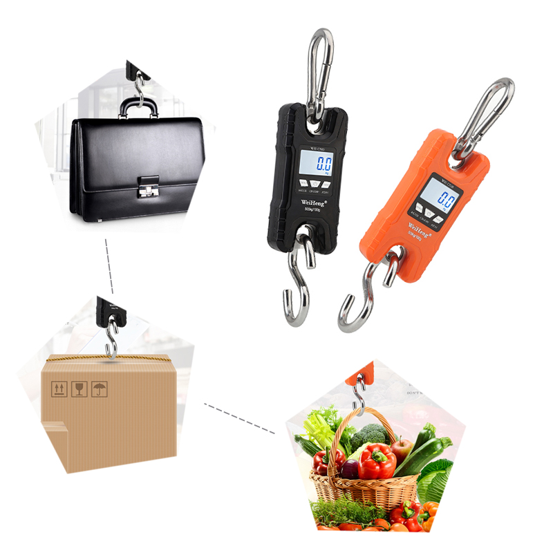 Mini Hook Scale Crane Scales 500 kg / 1000 lb Heavy Duty Digital Hanging kitchen Weight Hook Scales LCD Display for Home Farm Ma