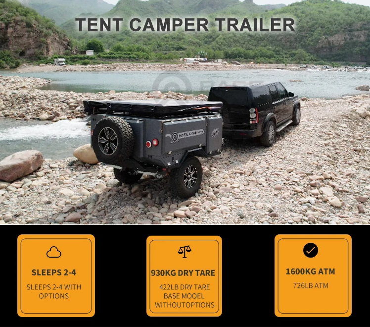 OffRoad Atv Travel Trailer Roof Top Tent Lightweight