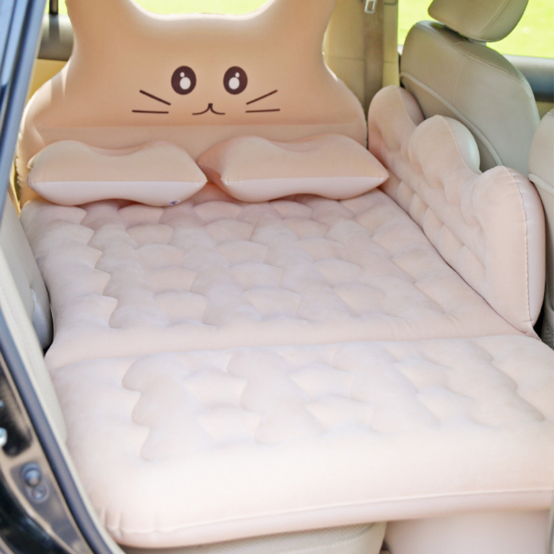 Car Air Inflatable Travel Mattress SUV Car Universal Bed Cute Back Seat Multifunctional Sofa Pillow Outdoor Camping Mat Cushion