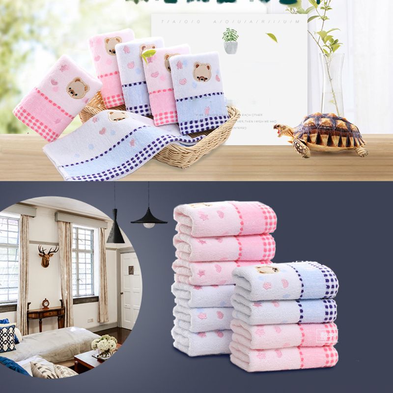 25*50cm High Quanlity Cotton Baby Towel Cartoon Bear Baby Washcloth Handkerchief Kids Feeding Wipe Cloth Towel New Dropship