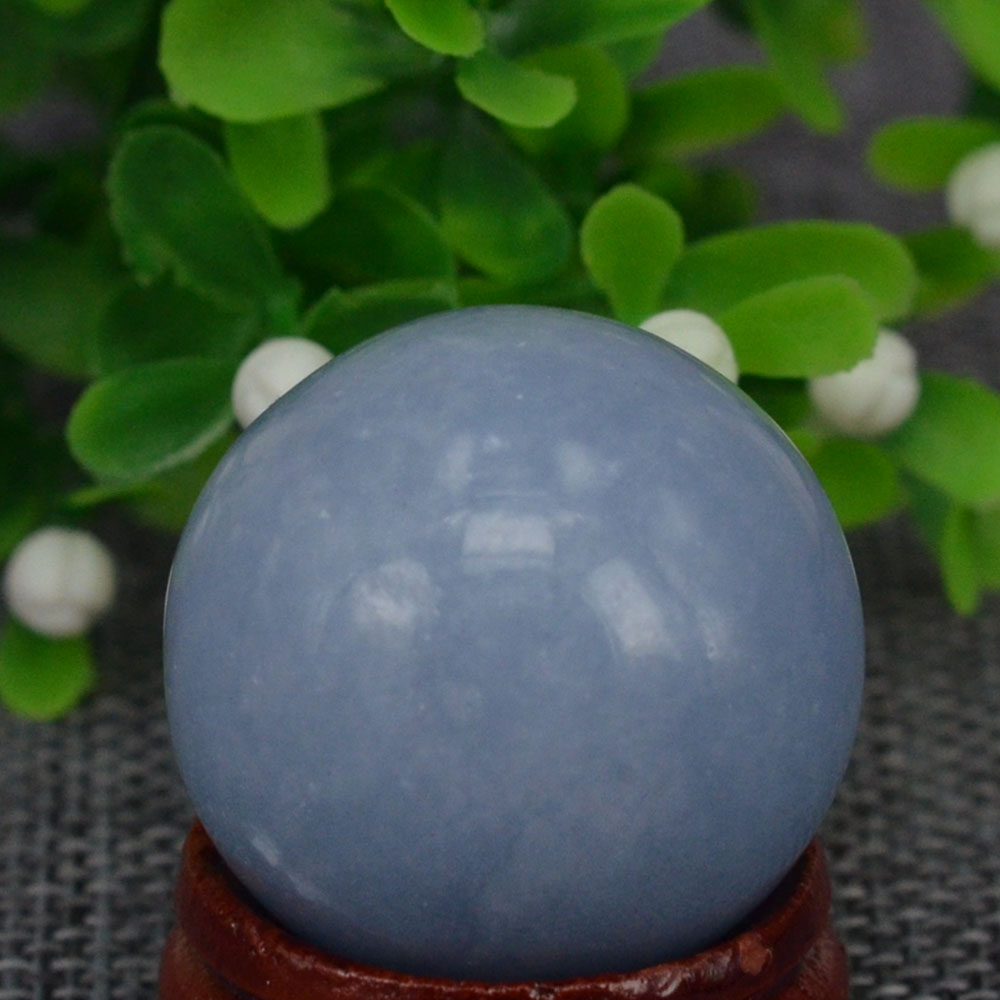 29MM Natural Stone Gemstone Blue Angelite Sphere Crystal Globe Ball Chakra Healing Reiki Stone Carving Crafts,Minerals