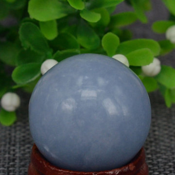 29MM Natural Stone Gemstone Blue Angelite Sphere Crystal Globe Ball Chakra Healing Reiki Stone Carving Crafts,Minerals