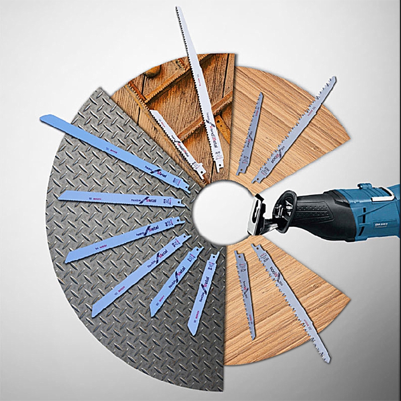2pcs High Carbon Steel 6TPI 200mm Reciprocating Saw Blade For Cutting Metal Wood Saw Blade