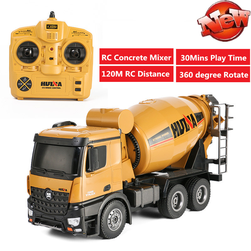 Profession Alloy Concrete Mixer 1:14 10CH Big Size RC Engineering Truck 46cm large size Automatic unloading 360 Degree rotation