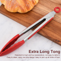 Silicone Long BBQ Grilling 7/9/12 inch Tong Salad Bread Serving Tong Non-Stick Kitchen Barbecue Grilling Cooking Tong
