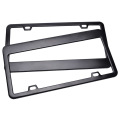 2 PCS License Plate Frame Tag Cover Protection Rack Carbon Fiber Frame Fits for all USA and Canada License Plates black Silver