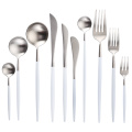 2019 New Steel Cutlery Set Portable Travel Dinneware Set 304 White Silver Fork Scoop Chopsticks Silverwar Set Forks Knives Spoon