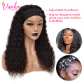 Vanlov Brazilian Water Wave Headband Wig Human Hair Glueless Full Machine Made Wigs Remy Human Hair Scarf Wig For Black Women