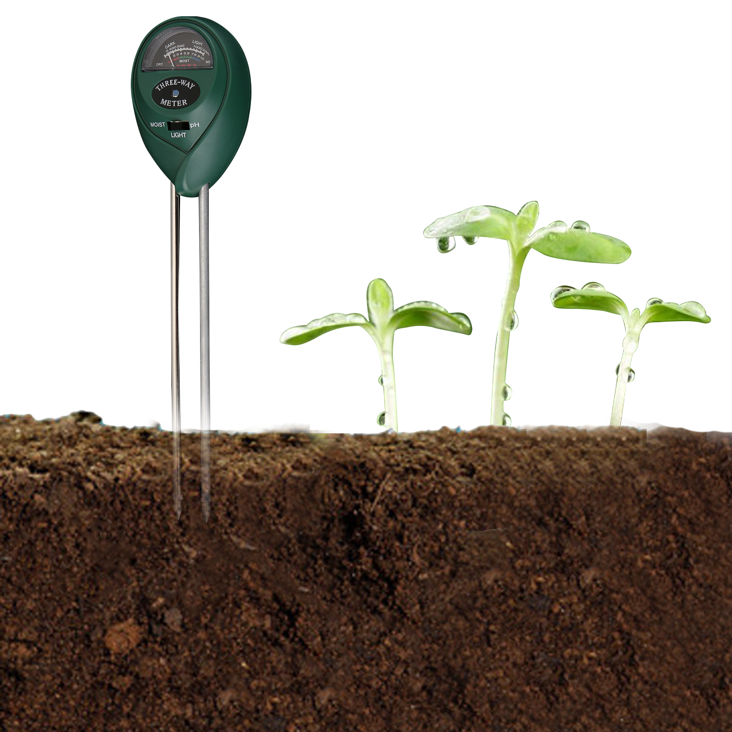 3-in-1 Soil Test PH Moisture Meter Light Tester Garden Plant Soil Monitor Tool Multi-Functional Bonsai Moisture PH Analyzer