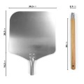 Aluminum Pizza Peel with Wood Handle Cake Shovel Baking Tools Cheese Cutter Peels Lifter Tool Removable handle Length 77cm