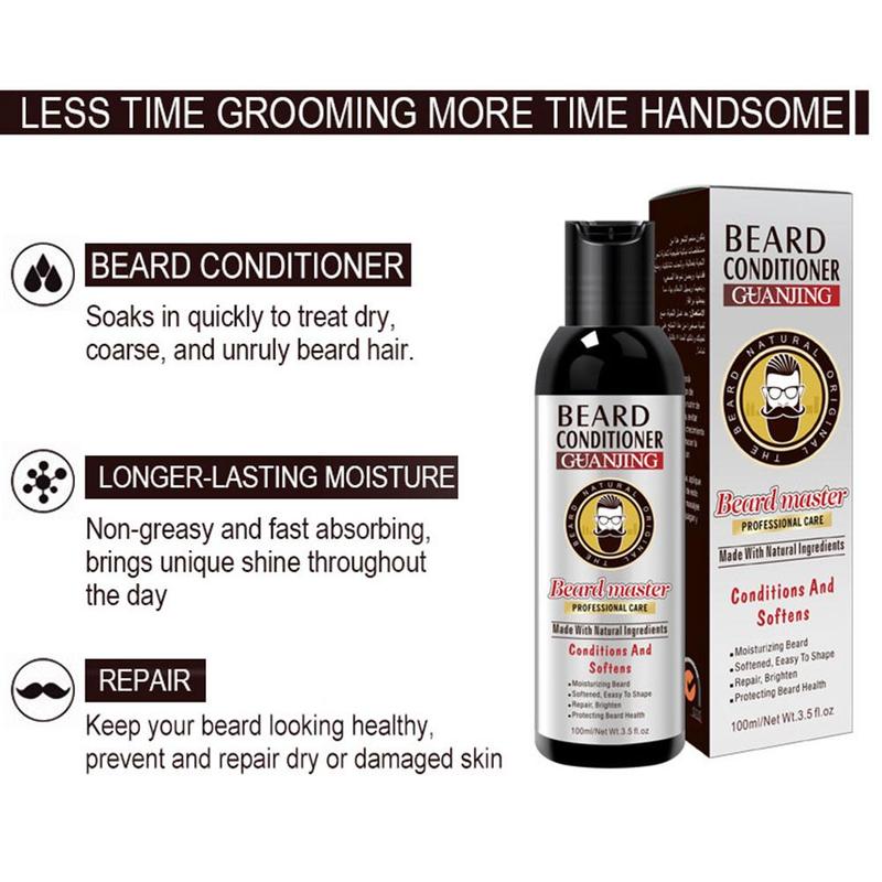 Men's Beard Shampoo Deep Cleansing Nourishing Beard Cleanser Wash Moisturiser Deep Cleansing Beard Conditioner 100ml