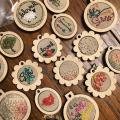 DIY Cross Stitch Sewing Handmade Stitches Crafts Tool Mini Wooden Hoop/Ring Embroidery Fixed Frame