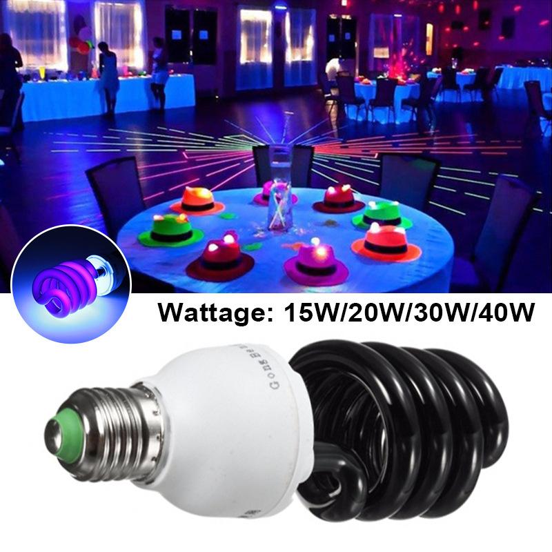 15W/ 20W/30W/40W AC220V E27 Energy Saving UV Stage Sprial Lamp Light Bulb Black light UV Purple Light