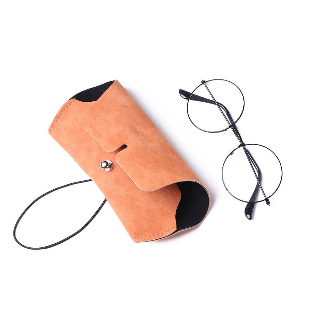 1PC Men Women Suede PU Leather Sunglasses Case Fold-able Buckle Glasses Box Eyeglass Holder Bag Protector Eyewear Accessories