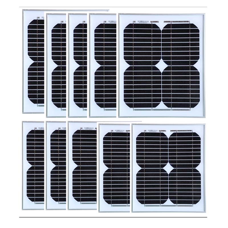 Waterproof Solar Panel 12v 10w 10 Pcs Solar Battery Charger Solar Home System 100w Car Camping Caravan Motorhomes Rv Light LED