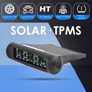 AN-07 Solar Truck TPMS LCD Display 6-Wheel Tire Pressure Monitoring Alarm System for Truck RV Touring Car