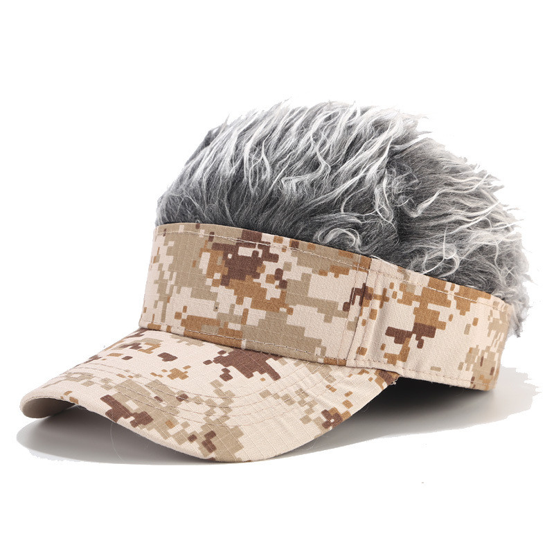 2020 Camo Baseball Cap With Wigs Fishing Caps Men Outdoor Hunting Camouflage Jungle Hat Airsoft Tactical Hiking Casquette Hats