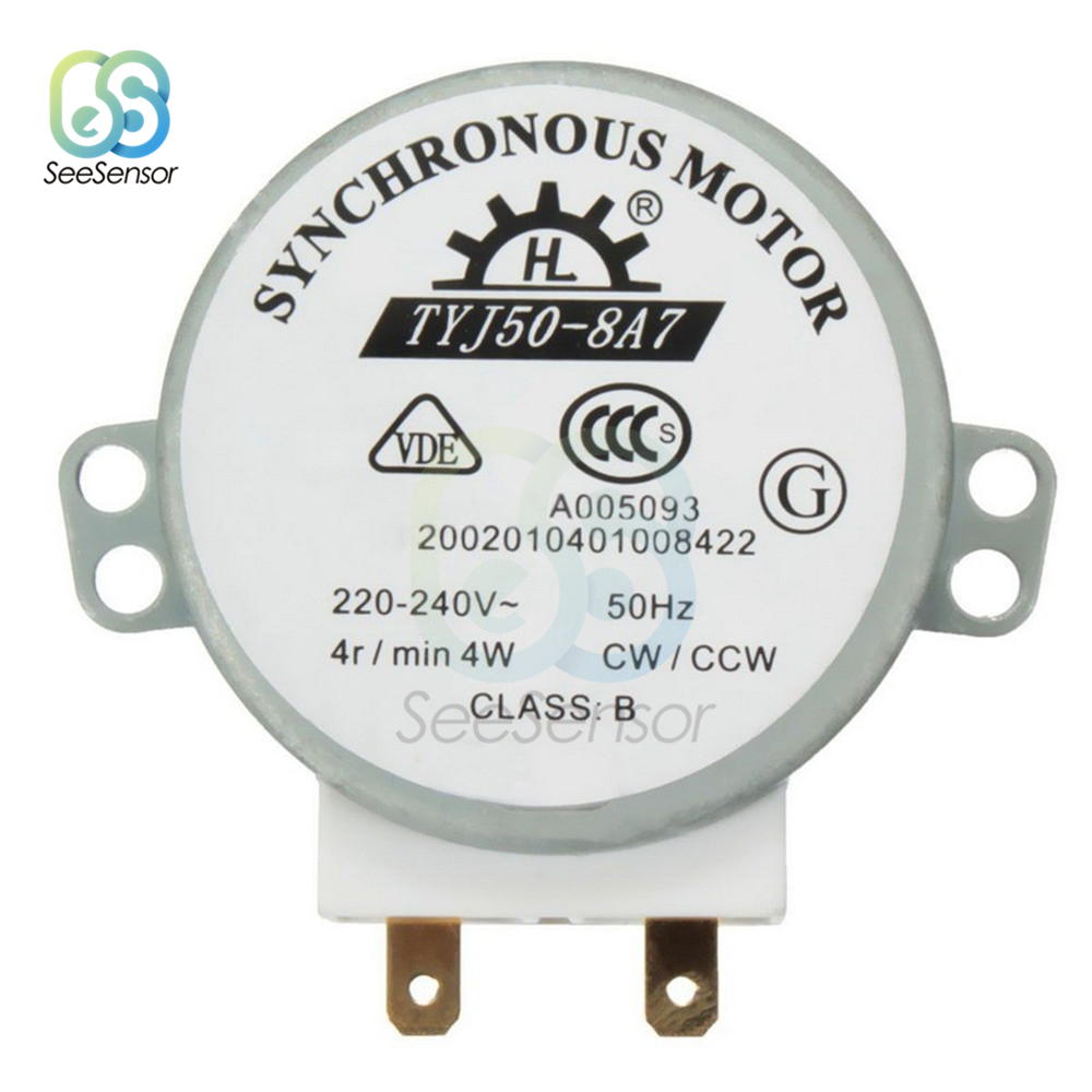 220-240V 4W 50Hz CW/CCW Microwave Turntable Synchronous Motor for Air Blower TYJ50-8A7 49TYZ-A2 Microwave Oven Tray Motor