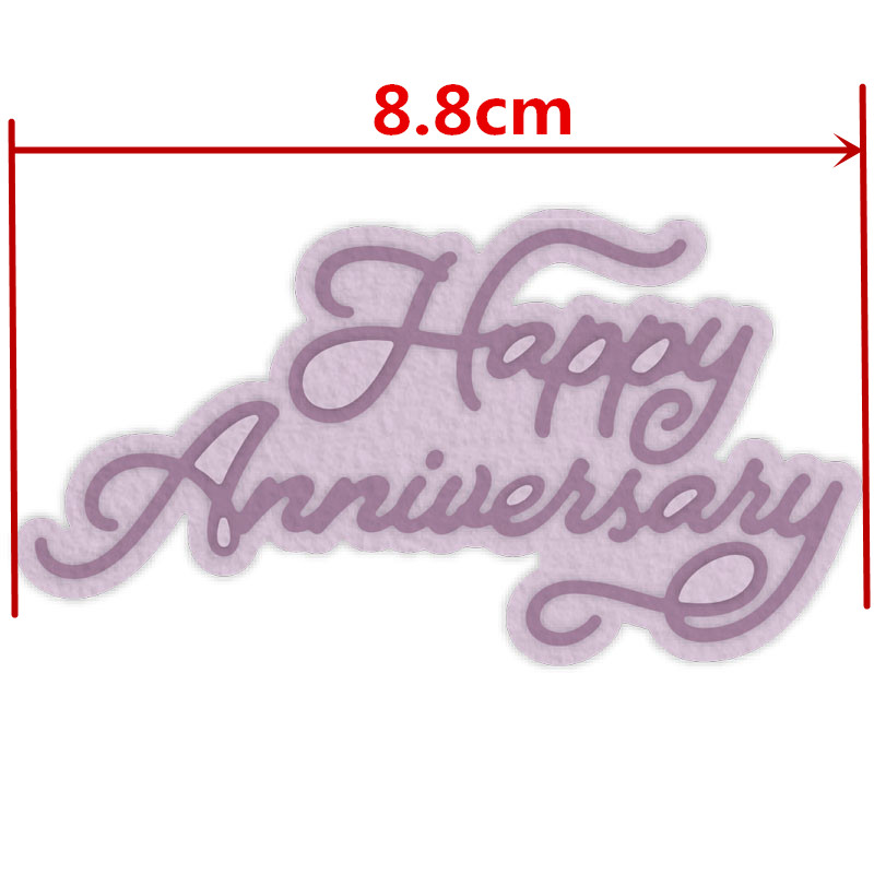 Metal Cutting Dies Stacking Happy Anniversary die cut new 2019 for DIY Scrapbooking Embossing Crafts Decoration Cards Making