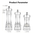 3 Sizes Pepper Grinder Transparent Fashion Stainless Steel Mill Glass Body Spice Salt Kitchen Accessories Cooking Tool Portable