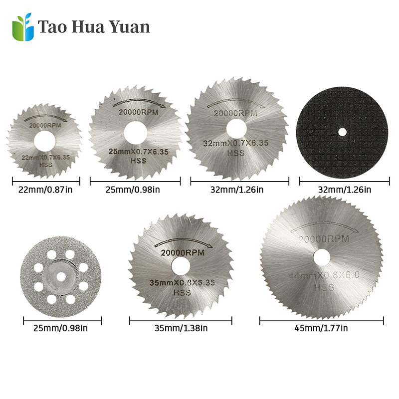 31pcs HSS Saw Blade Diamond Woodworking Cutting Discs Wheels for Dremel Rotary Tool Drill Mandrel Cutoff Power Tools Accessories