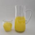 Glass water pitcher with yellow color bottom
