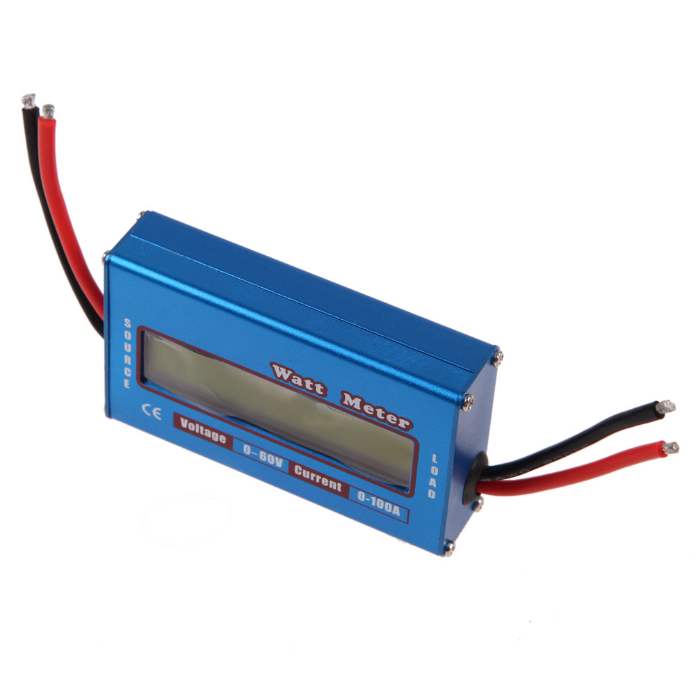 Simple DC Power Analyser Watt Volt Amp Meter 12V 24V Solar Wind Analyzer With Two-Line LCD Display For Measuring Power Flow