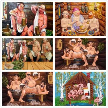 5D DIY full diamond painting people in the bath figure mosaic diamond embroidery character cross stitch kit home decoration art