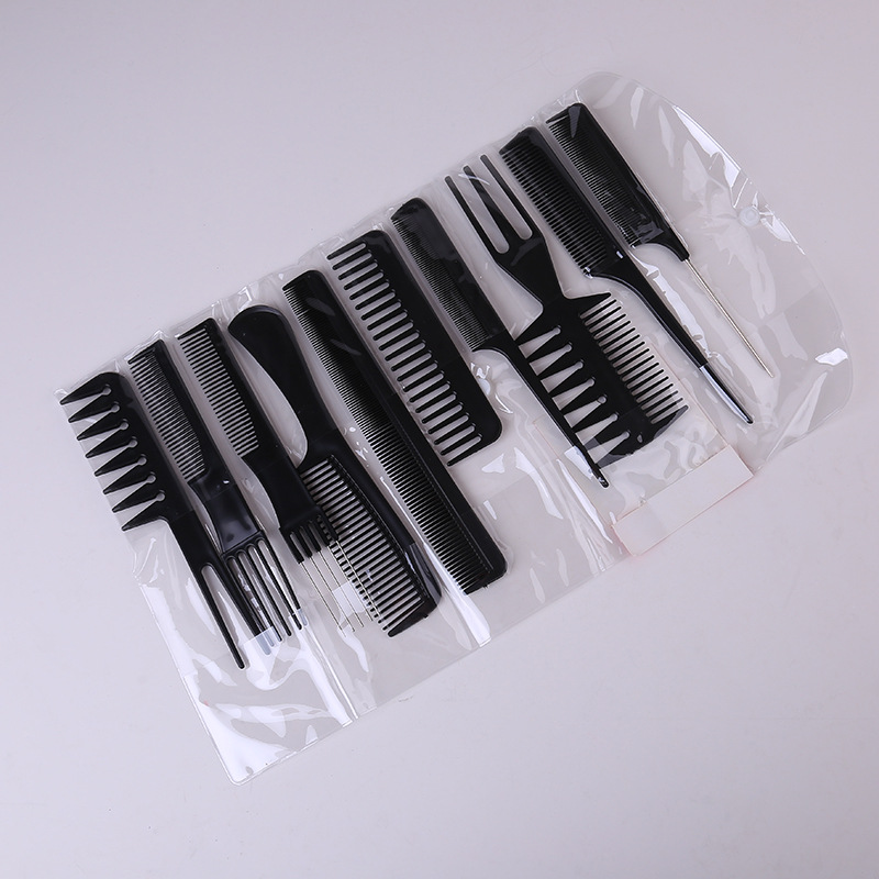 10pcs/Set New Professional Hair Brush Comb Salon Barber Hair Combs Hairbrush Hairdressing Combs Hair Care Styling Tools