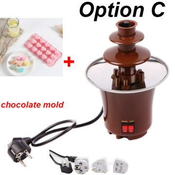 220V Mini Chocolate Fountain Three Layers Creative Design Chocolate Melt With Heating Fondue Machine DIY Mini Waterfall Hotpot