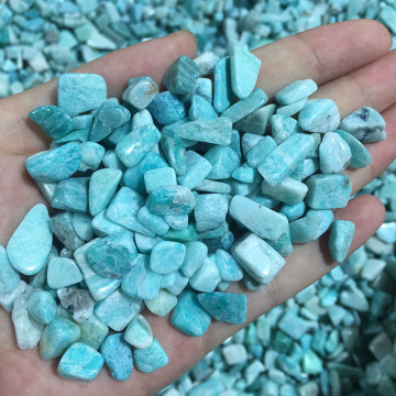 Wholesale natural crushed amazonite quartz crystal gravels jewelry making tumbled stones reiki Healing Home decor