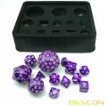 Bescon Complete Polyhedral RPG Dice Set 13pcs D3-D100, 100 Sides Dice Set Solid Purple