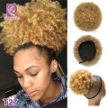 Racily Hair Afro Puff Drawstring Ponytail Human Hair Ombre Kinky Curly Ponytail Clip Ins Brazilian Hair Chignon High Puff Bun