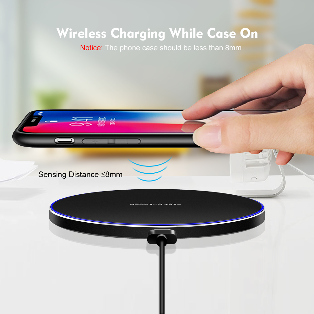 15W Qi Wireless Charger Pad For Iphone 11 Pro Max XR XS MAX Samsung S10 S9 Note 10 Huawei P30 Pro Fast Wireless Charging Station