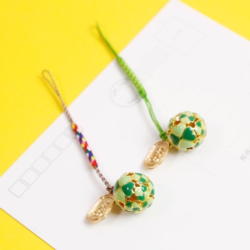 Cute Japansese phone Strap Lanyards for iPhone Samsung Water Clover Bell Decor Mobile Phone Strap Rope Phone Charm