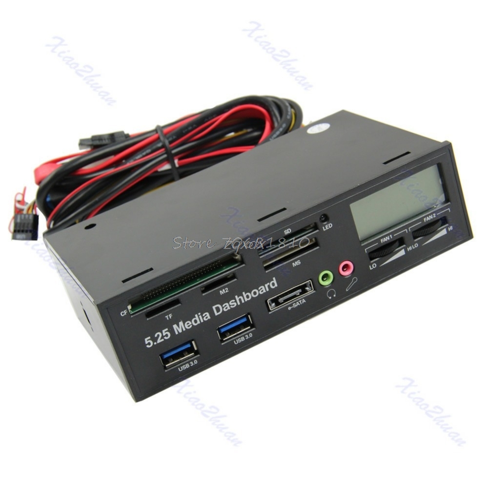 USB 3.0 All-in-1 5.25" Muiti-function Media Dashboard Front Panel Card Reader Whosale&Dropship