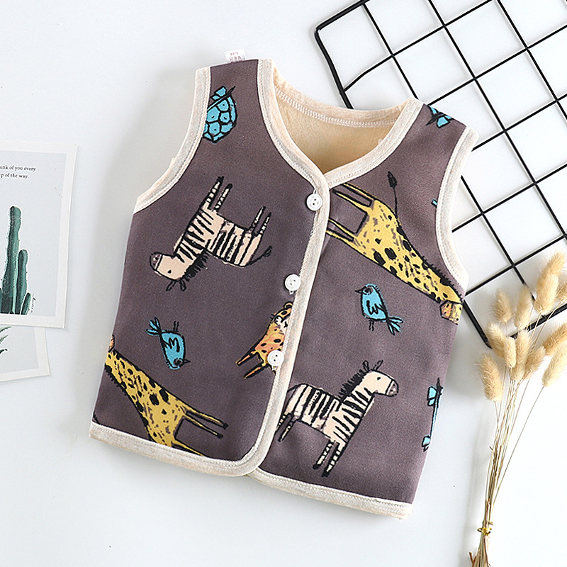 Children's Cartoon Vest for Boys Spring Autumn Wool Baby Vests Fashion Waistcoat for Boys Baby Clothes Kids Tops Jackets Colete