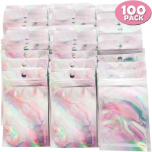 100Pcs Resealable Ziplock Bags Aluminum Foil Bag For Party Food Storage Nuts Candy Cookies Snack Ziplock Bags