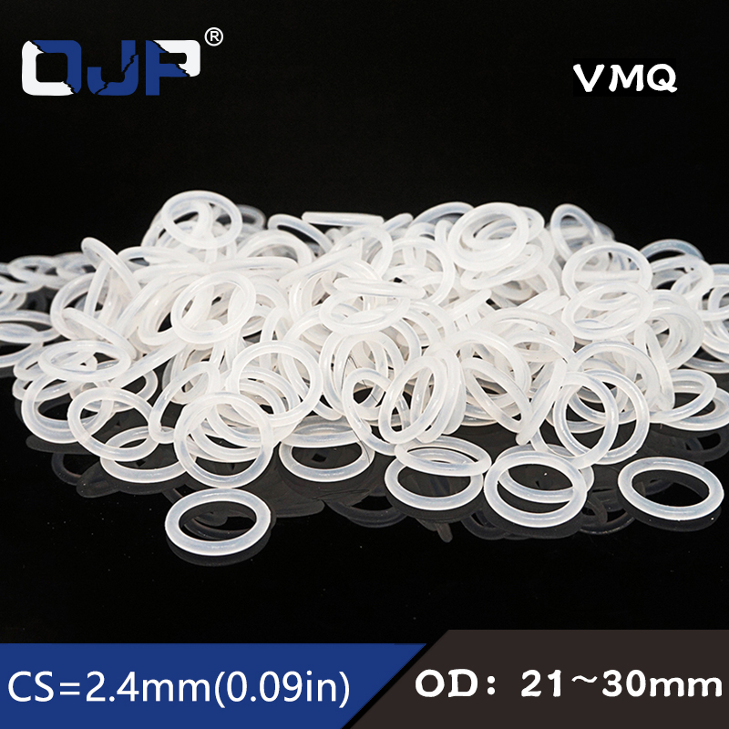 5PCS/lot Silicon Ring Silicone/VMQ O ring 2.4mm Thickness OD21/22/23/24/25/26/27/28/29/30mm Rubber O Ring Seal Gasket Washer