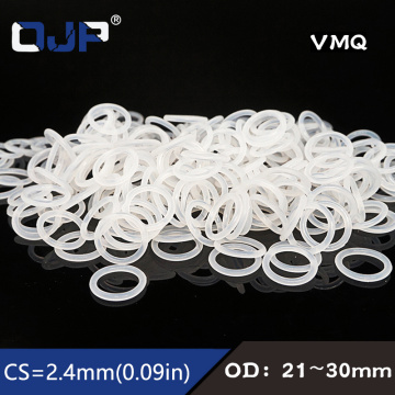 5PCS/lot Silicon Ring Silicone/VMQ O ring 2.4mm Thickness OD21/22/23/24/25/26/27/28/29/30mm Rubber O Ring Seal Gasket Washer