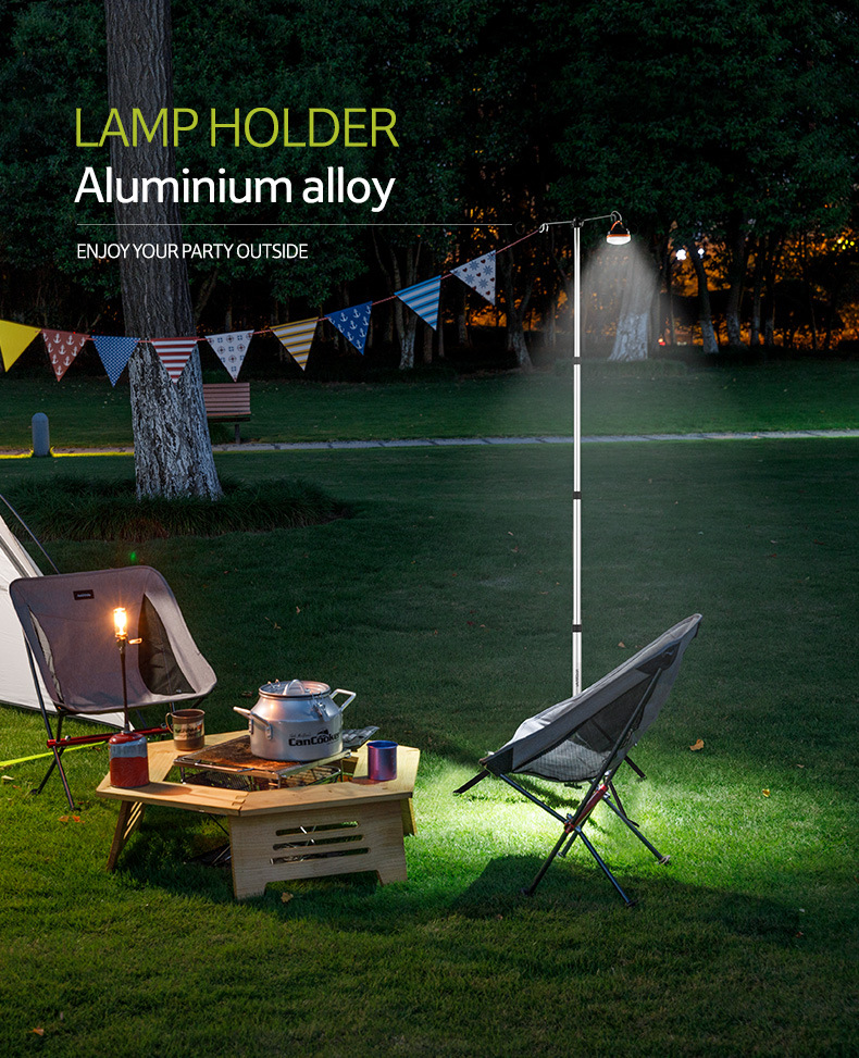 Naturehike outdoor Portable lamp holder aluminum alloy telescopic Light Tents Pole Accessories camp barbecue light holder pole