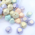 Free Shipping Mircale AB Pastel Colors Hexagon Geometry Acrylic Jewelry Beads 13*14mm 400pcs Faceted Plastic Loose Lucite Beads