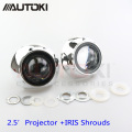 Free Shipping Retrofit Mini 2.5 inch HID Bixenon Projector Headlight Lens Automobiles Headlamp Lenses Kit+Iris Shrouds H1 H4 H7