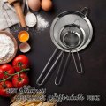 Fine Mesh Stainless Steel Strainer Set of 3 for Strain Pasta Noodles Quinoa Cocktails Tea Sift & Sieve Flour & Powdered Sugar