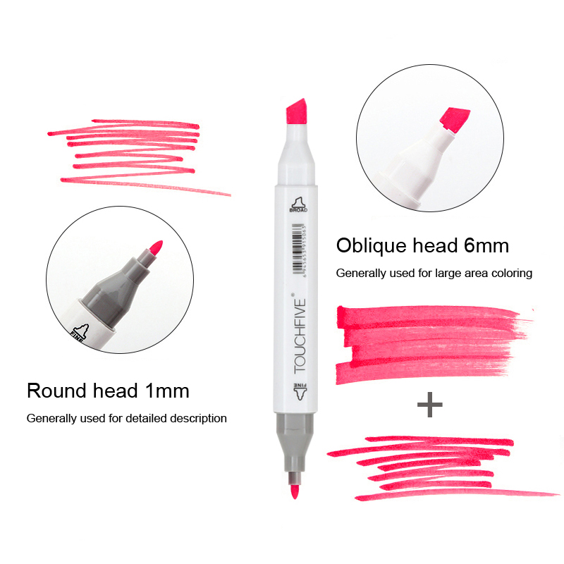 Touchfive 30/40/60/80/168 Colors Dual Head Art Markers Pen Oily Alcoholic Sketch Marker Art Supplies for Animation Manga Drawing