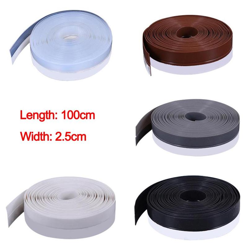 2.5*100cm Window Seal Strip Door Noise Stopper Silicone Self-adhesive Windproof Sealing Strip Prevent Bugs Weatherstrip